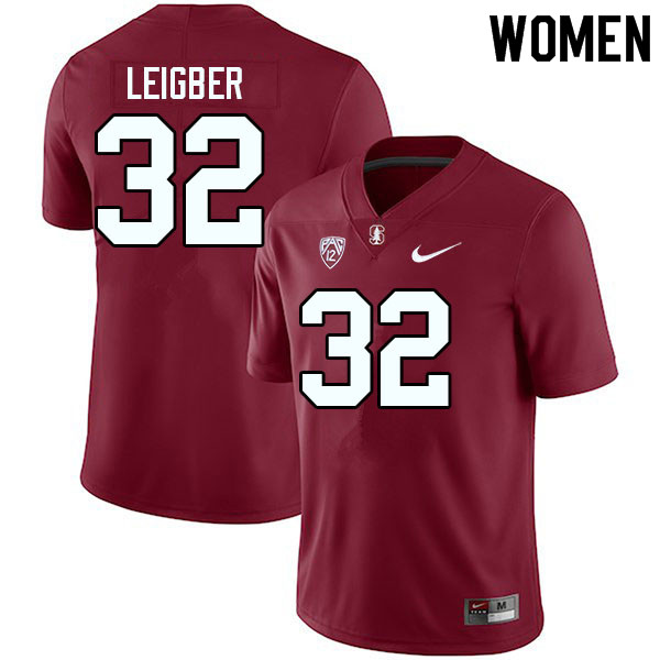 Women #32 Mitch Leigber Stanford Cardinal College Football Jerseys Sale-Cardinal